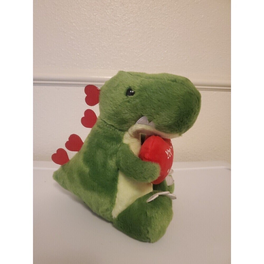 Aurora Green Dinosaur Plush Hearts You're One in‎ a Million 9 Inch Stuffed
